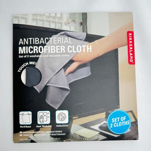New (2) Antimicrobial Microfiber Cloths Kikkerland